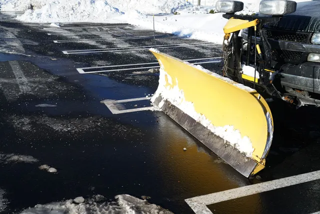 Sidewalk salting outside a commercial building